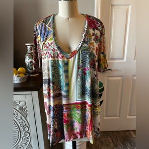 Johnny Was Bamboo Swing Tee Sz. L